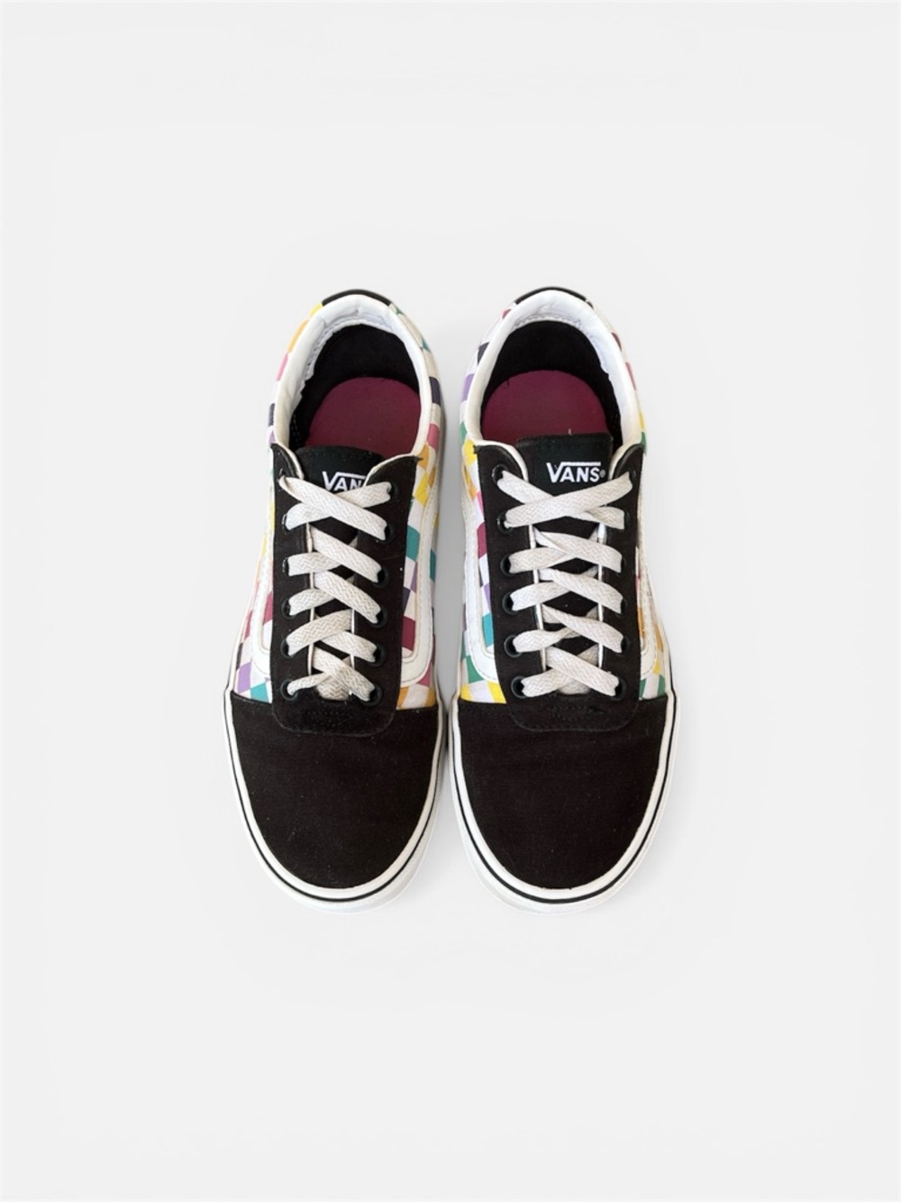 Vans Multicolor Checkerboard Low-Top Sneakers with Black Panels - Picture 8 of 9